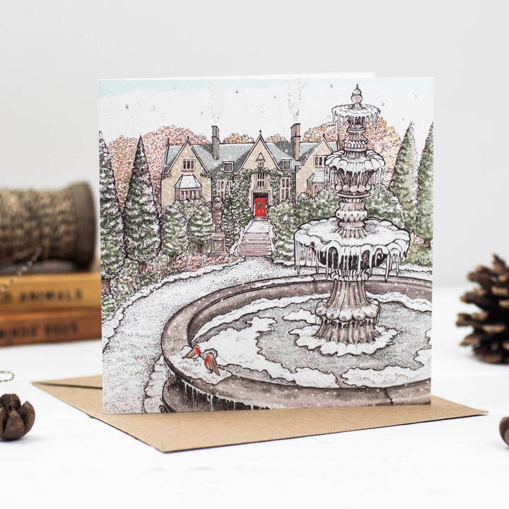 Frozen Fountain Greeting Card for wholesale by Fay's Studio