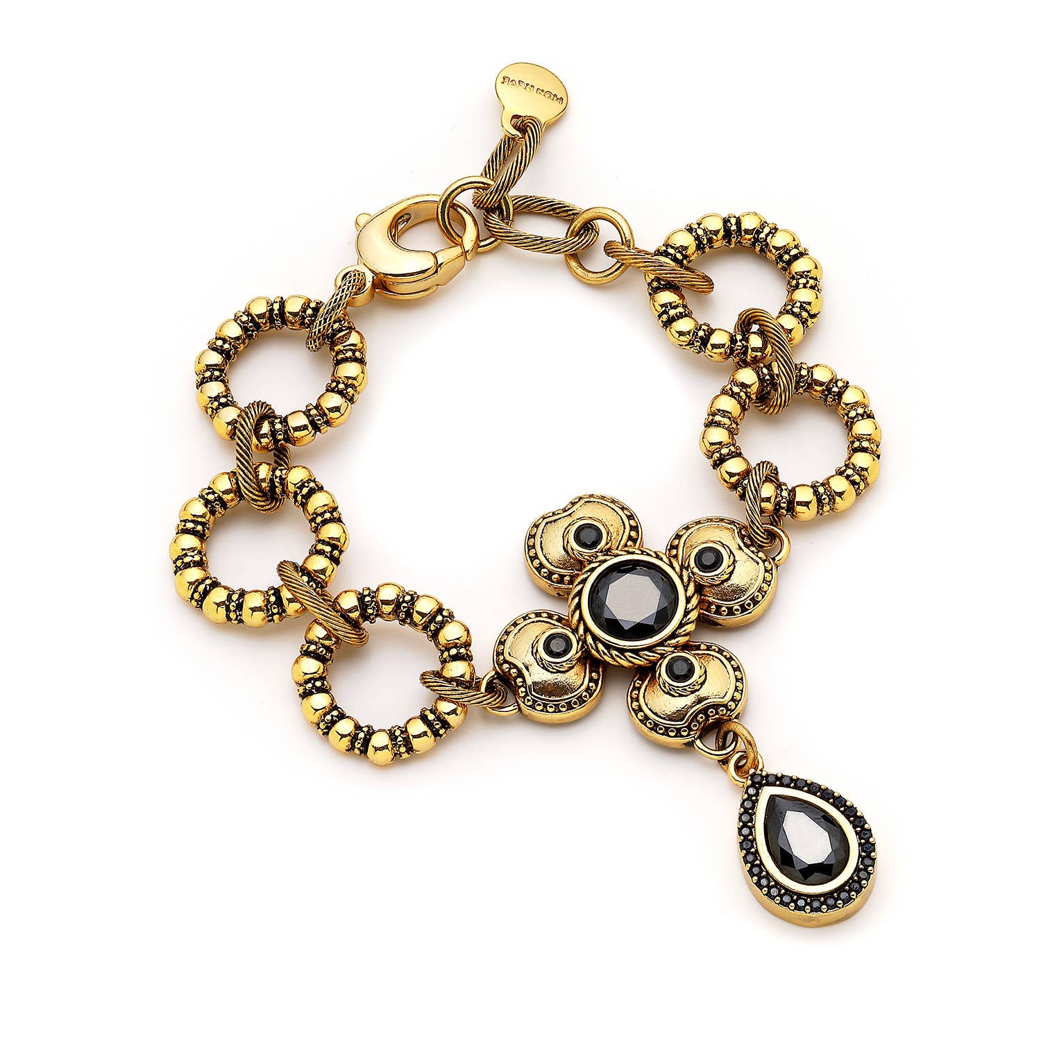 Mon Reve - Wholesale Link & Chain Bracelet - Illume Black Zircon Clover Charm Chain Necklace0