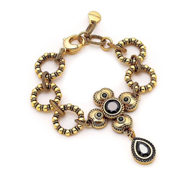 Mon Reve - Wholesale Link & Chain Bracelet - Illume Black Zircon Clover Charm Chain Necklace