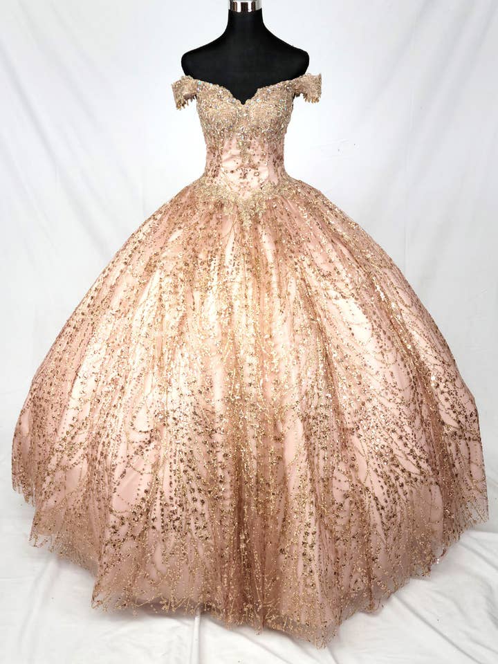 Quinceanera-jurk met hangende strass CHF3011 voor wholesale door Chicas