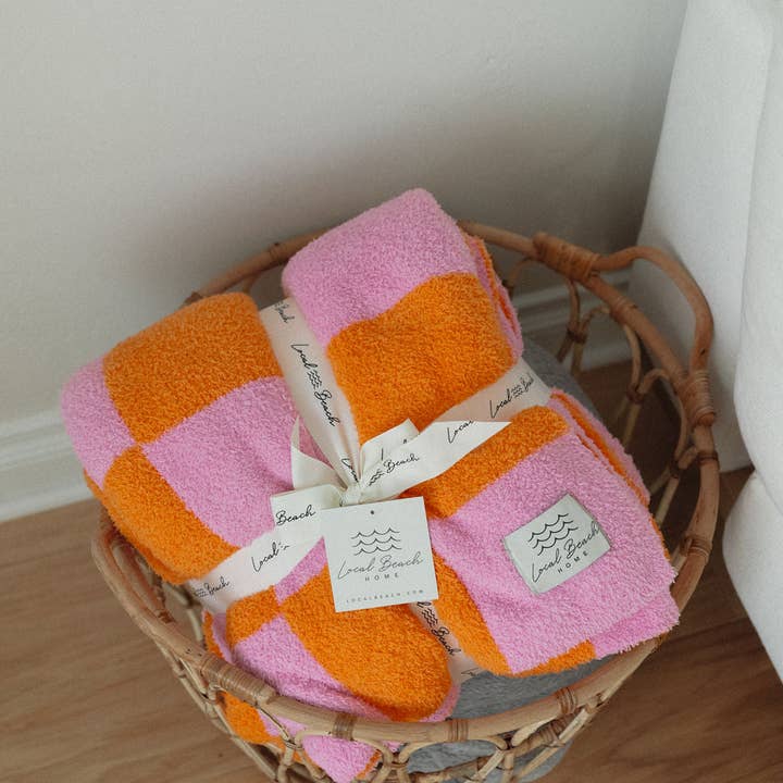 Local Beach - Wholesale Throw Blanket - Checker Luxe Home Blanket8