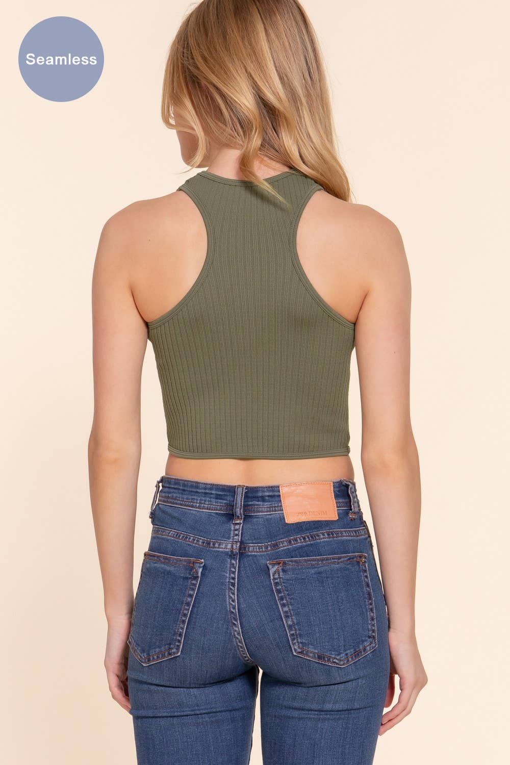 Active Basic | Active USA - Wholesale Tank Top - Women's - Racerback Texture Seamless Crop Tank Top2