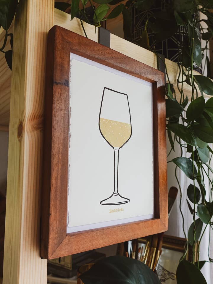 Bubbles Wein Mini Original Handgepresster Druck für den Großhandel von Sharell Katelynn