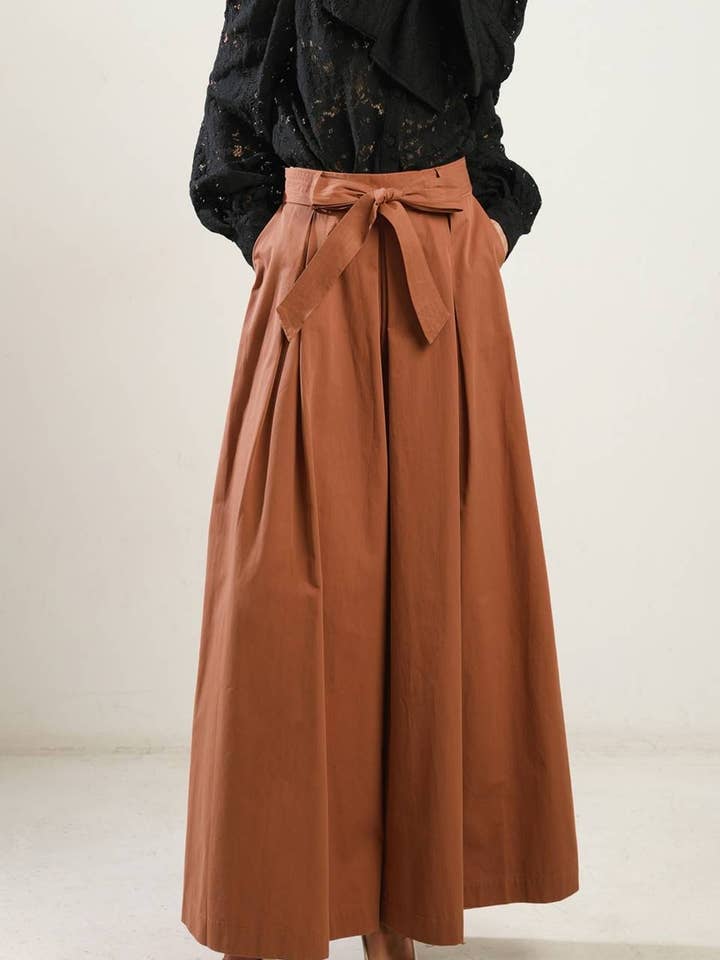 Pantalón de pernera extra ancha de tejido liso - FP1334 para venta al por mayor de FLYING TOMATO