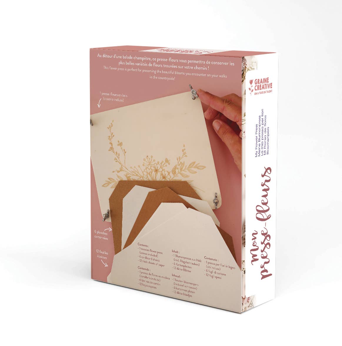 Graine Créative - Vendita all'ingrosso Kit per lavoretti fai da te - Pressa per fiori in legno inciso8