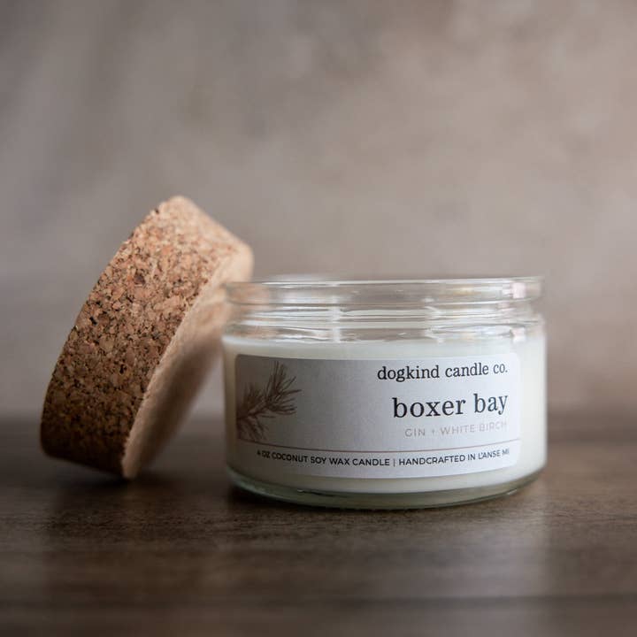 Dogkind Candle Co – Engroshandel Glaslys – Boxer Bay - tør gin + hvid birk1