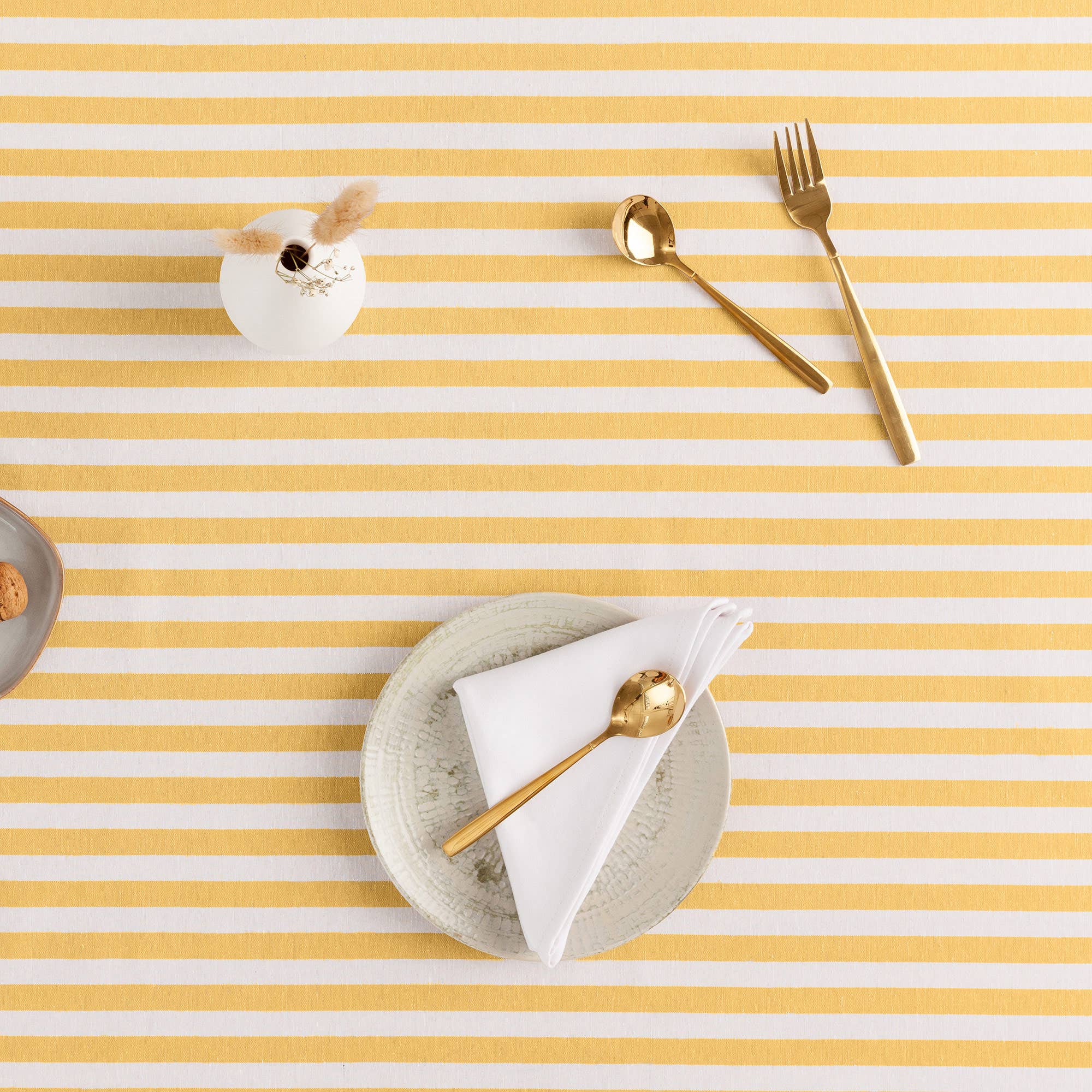 GAMUSI - Wholesale Tablecloth - Stain-resistant cotton tablecloth fabric feel stripes ALMA7