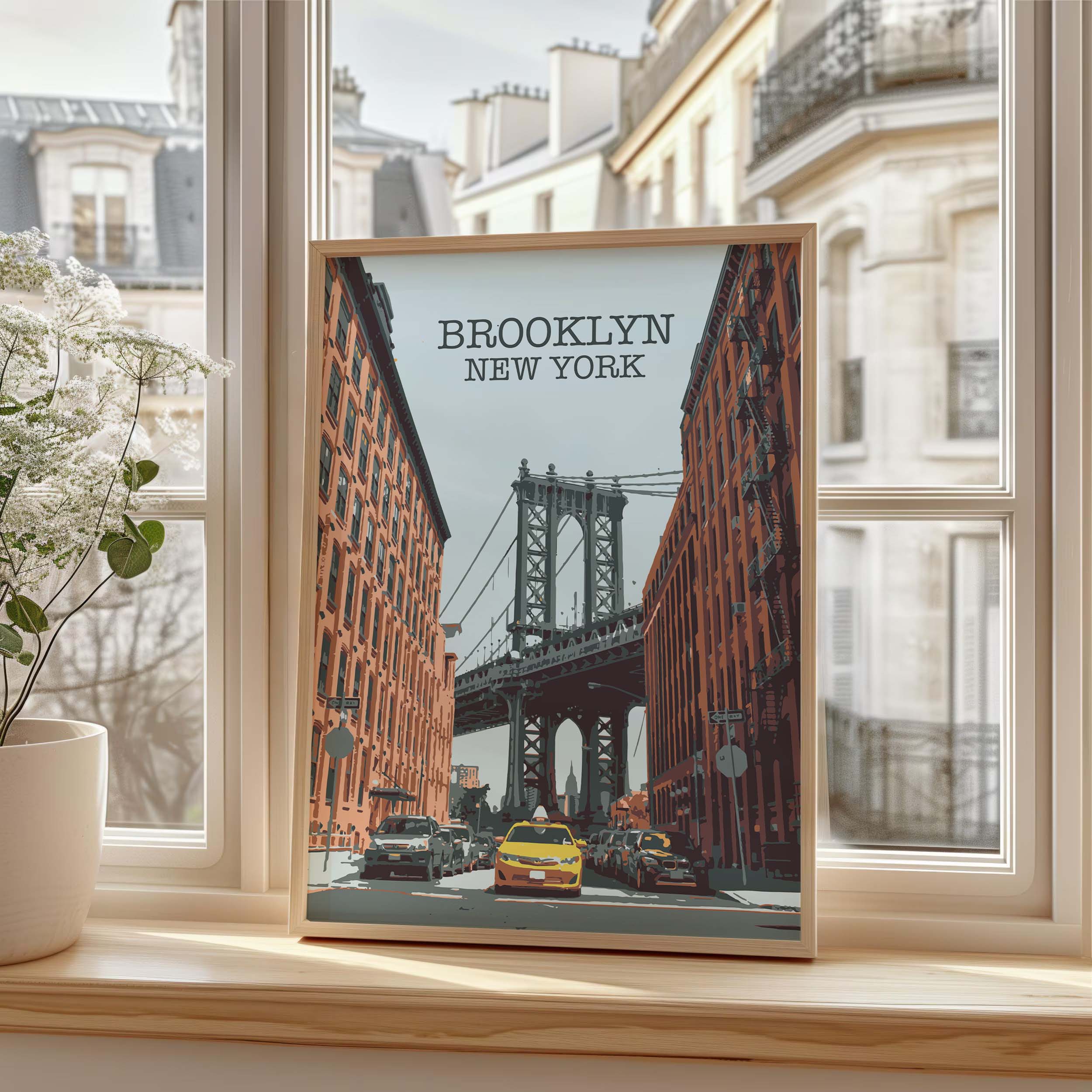 Newpencilbox Art - Wholesale Art Print - Brooklyn, New York Poster – Dumbo Yellow Cab Art Print5