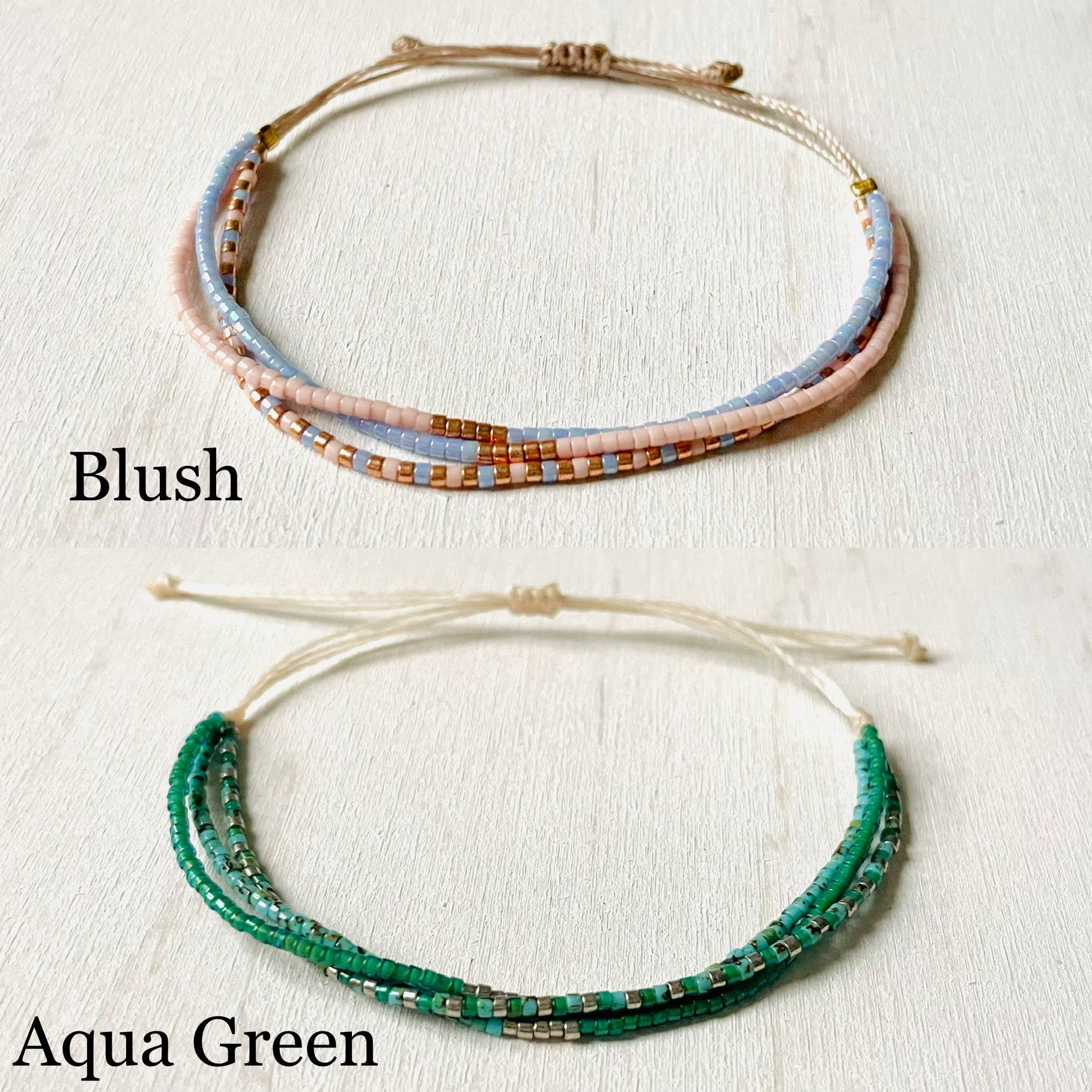 Atelline – Engroshandel Perlearmbånd – Justerbart Miyuki-perlearmbånd i nylon med rocailleperler2