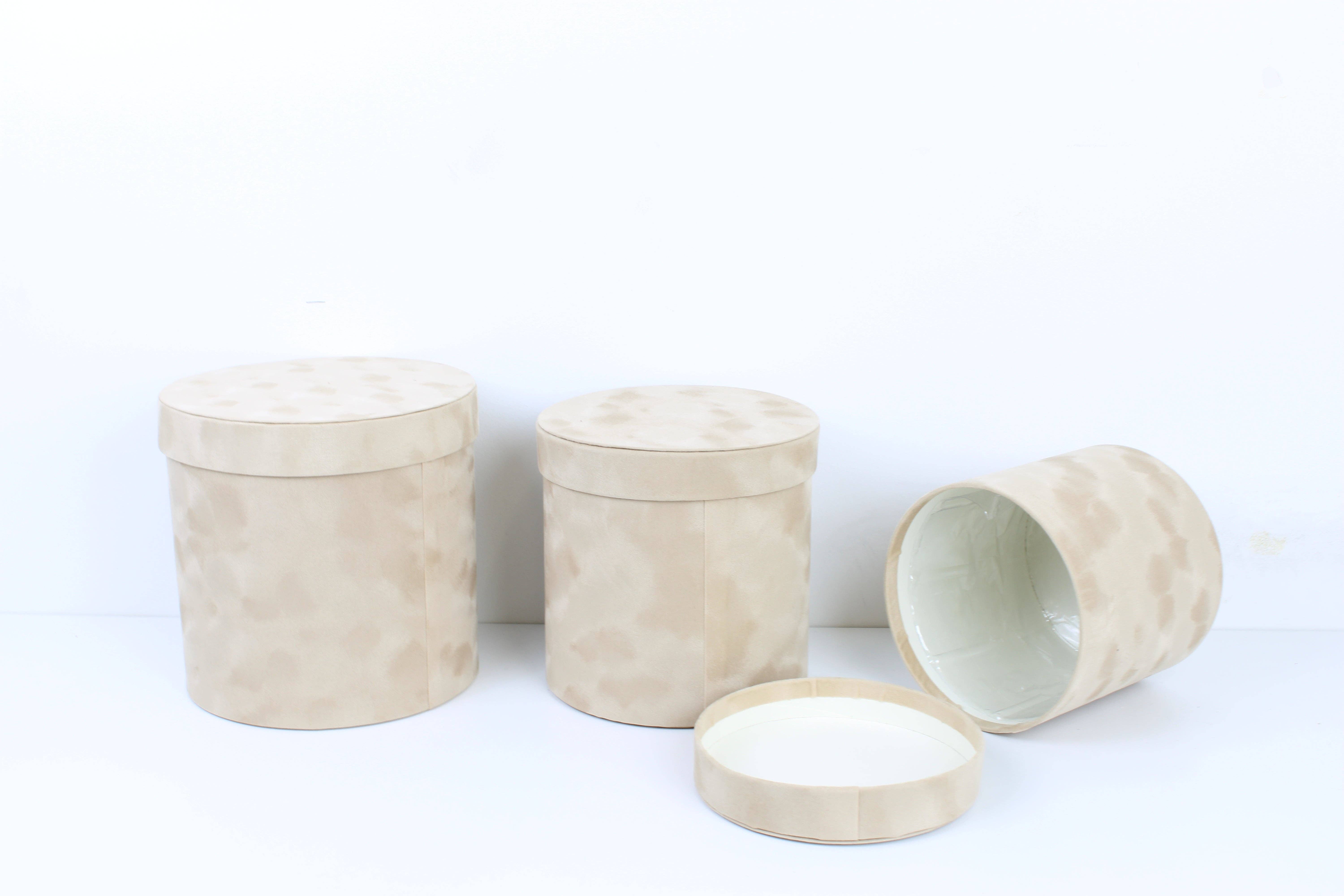 Elegant Design Supply - Wholesale Decorative Box - Chic Velvet Round Flower Box with Lid1