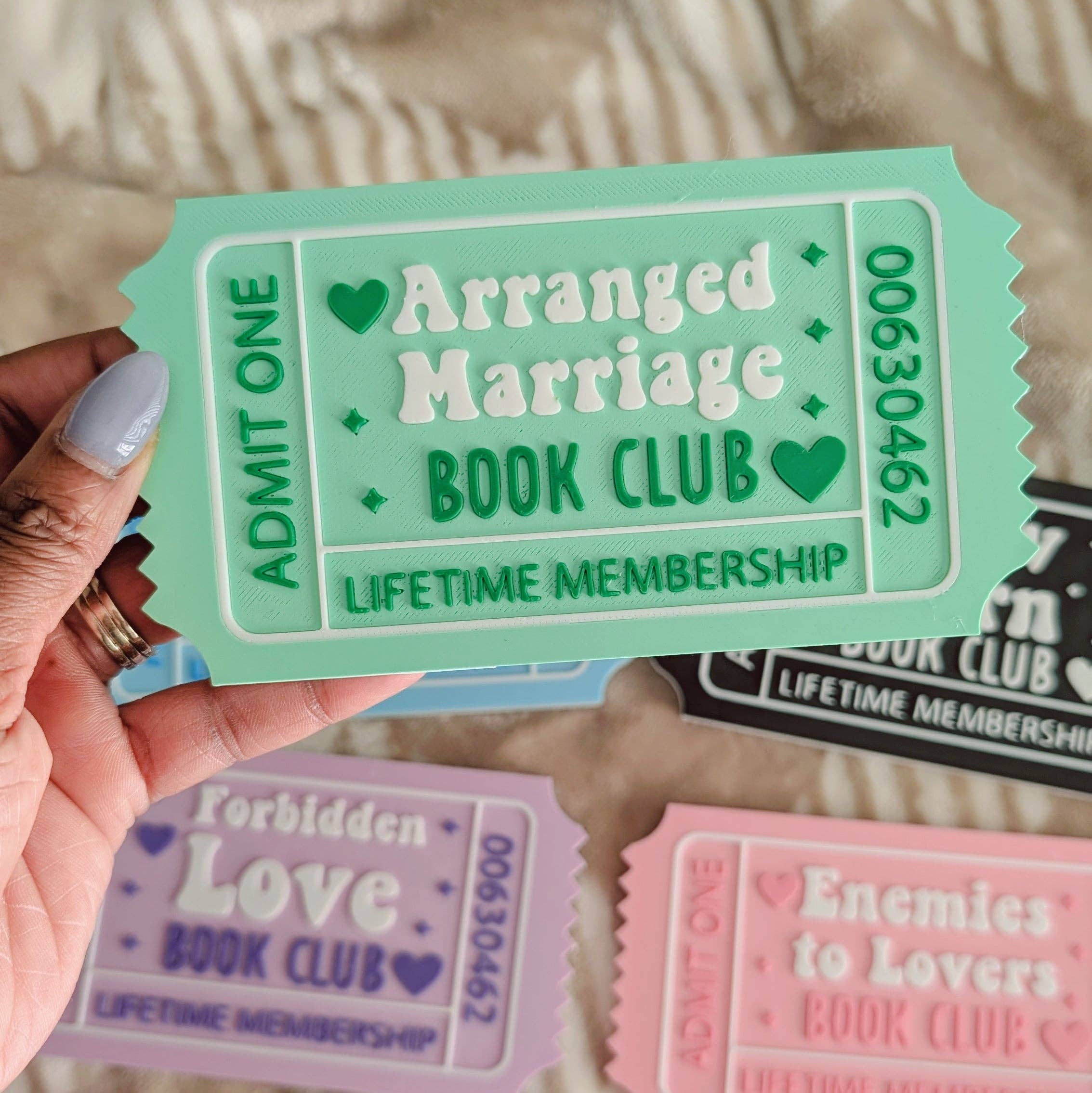 The Gift Genie LLC - Wholesale Bookend - Romance Reader Book Ticket Bookshelf Leaner3