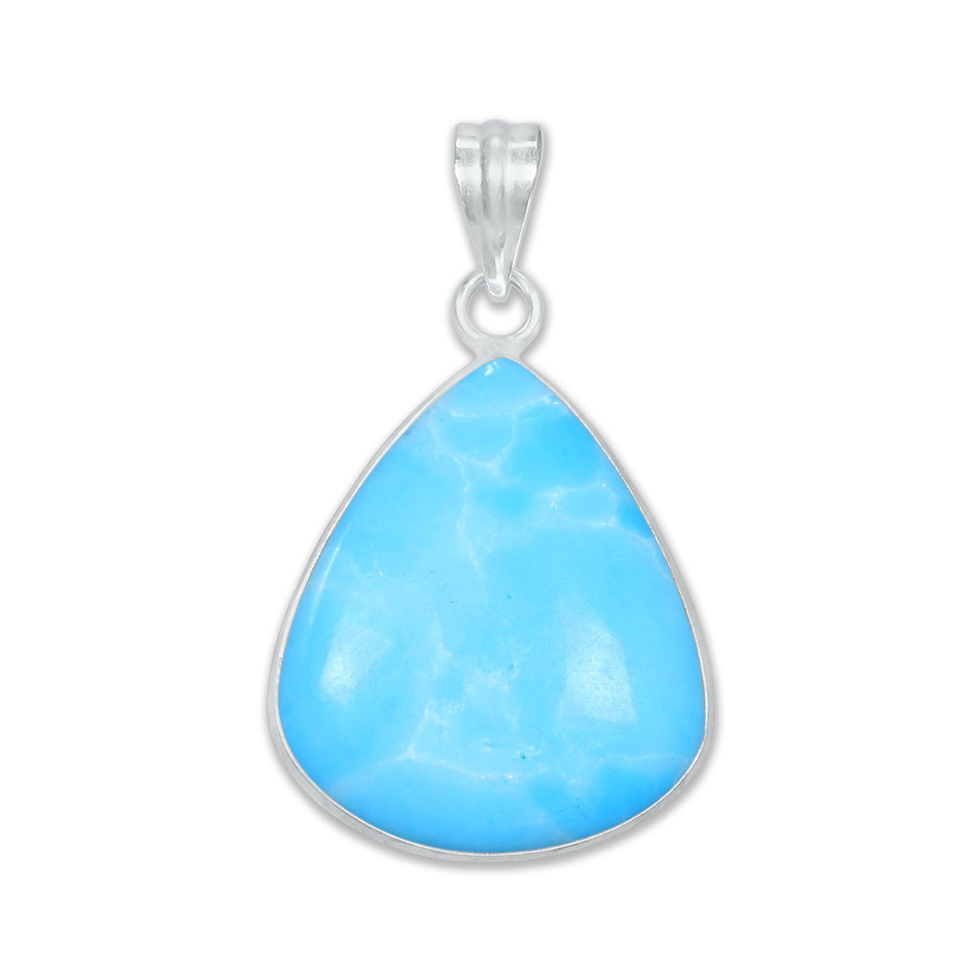 Handmade Jewels - Wholesale Individual Charm/Pendant - Larimar (Created) Minimalist Pendants -  Handmade, Silver-Plated Brass, Wholesale Fashion Jewelry6