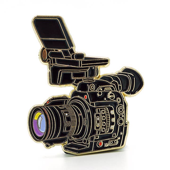 Documentary Camera Enamel Pin for wholesale by Film Pin Society
