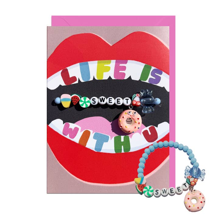 SÖT MED DIG, SÖTT ARMBAND, LJUSROSA KUVERT Kort för wholesale av Jolly Awesome