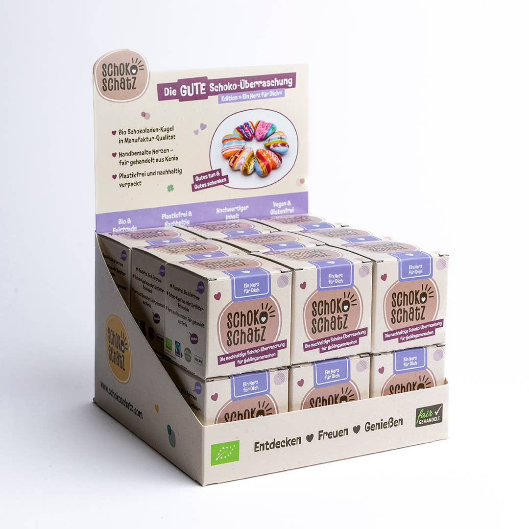 SchokoSchatz e.K. - Wholesale Chocolate Box - Chocolate treasure for favorite people -MIX- 18VE (vegan)1