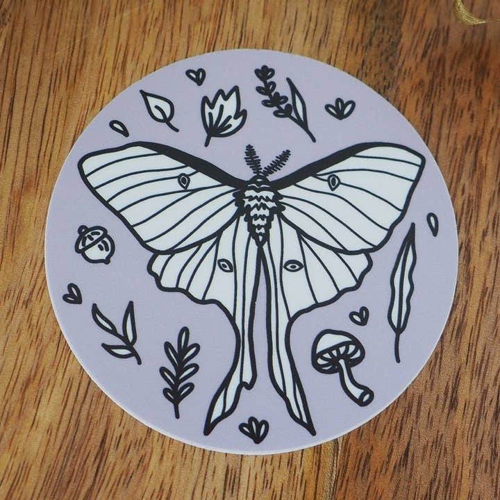 Luna Moth Sticker for wholesale by The Botanical Girl
