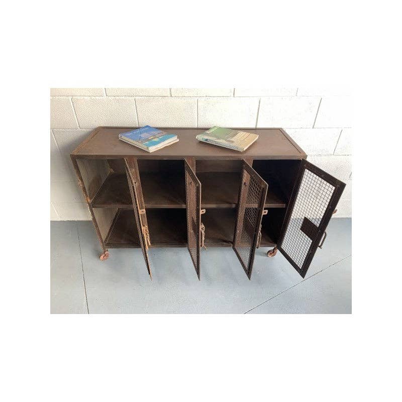 Paloma Black (Casa Natura Design, S.L.) - Wholesale Cabinet - Metal Cabinet 4 Doors 8 Shelves Retro Mesh Doors With4