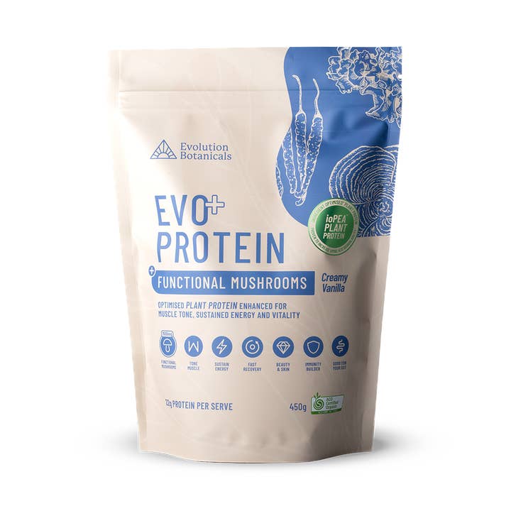 Evo Protein + Mushroom - Creamy Vanilla for wholesale by Evolution Botanicals