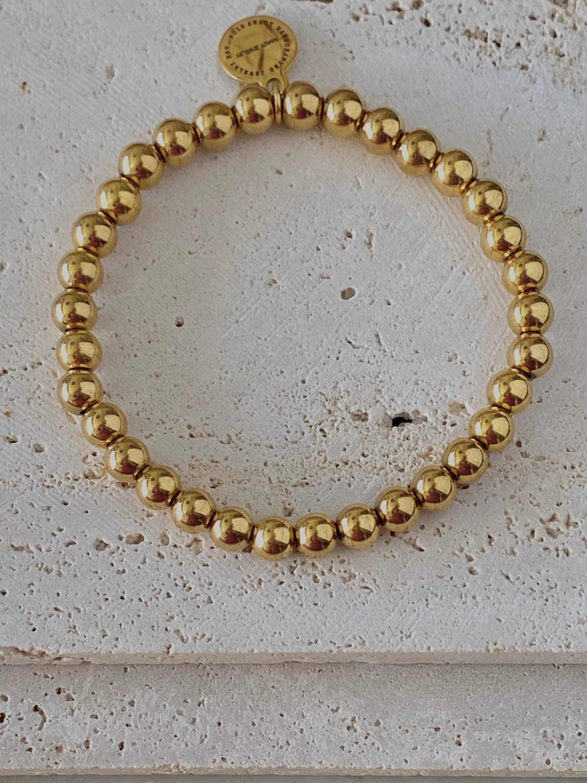 Amady Jewelry - Wholesale Beaded Bracelet - Gold Beaded Bracelet 18k gold plated stainless steel beads3