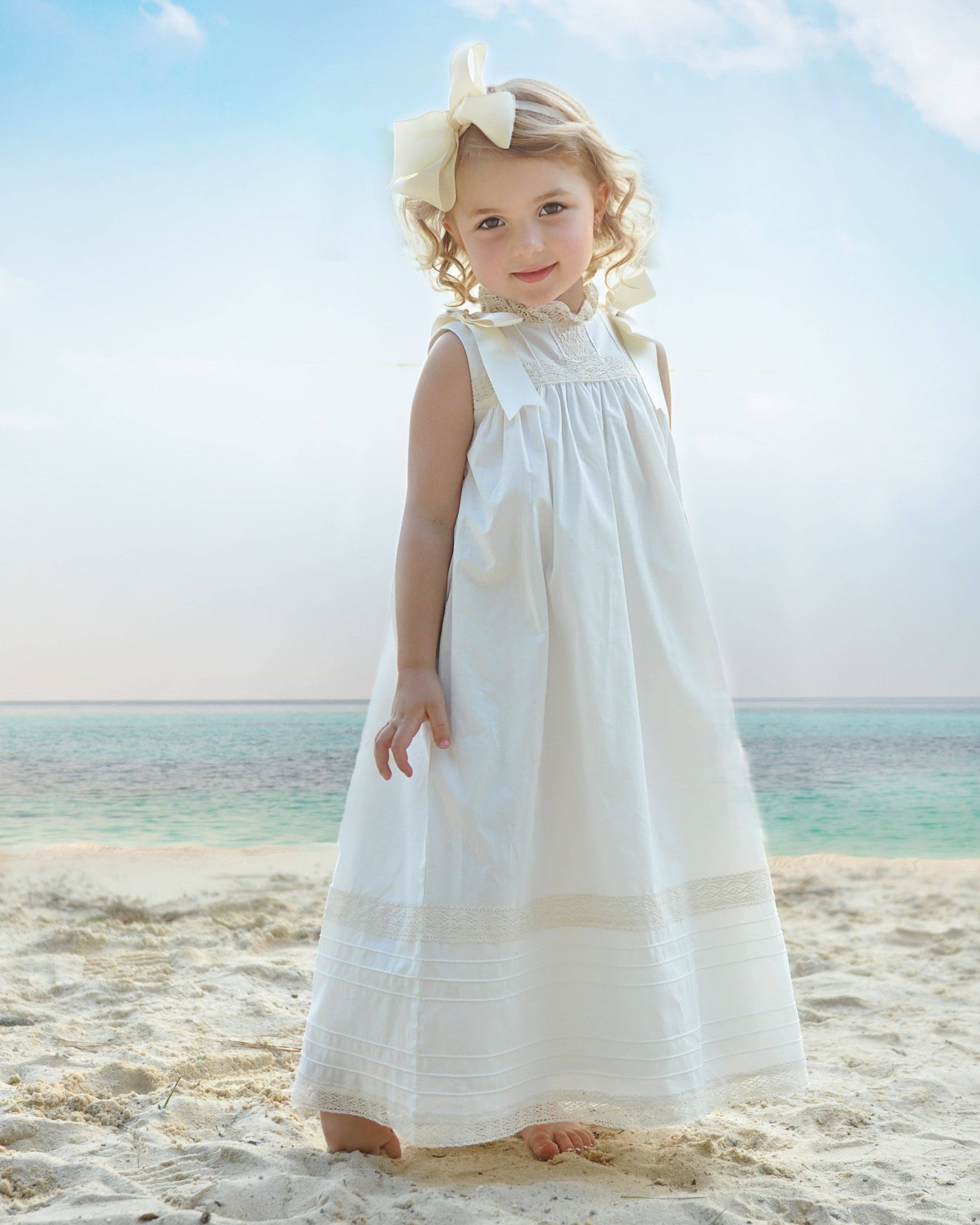 Posh Pickle - Wholesale Dress - Kids - Cambridge White Sleeveless Heirloom Dress