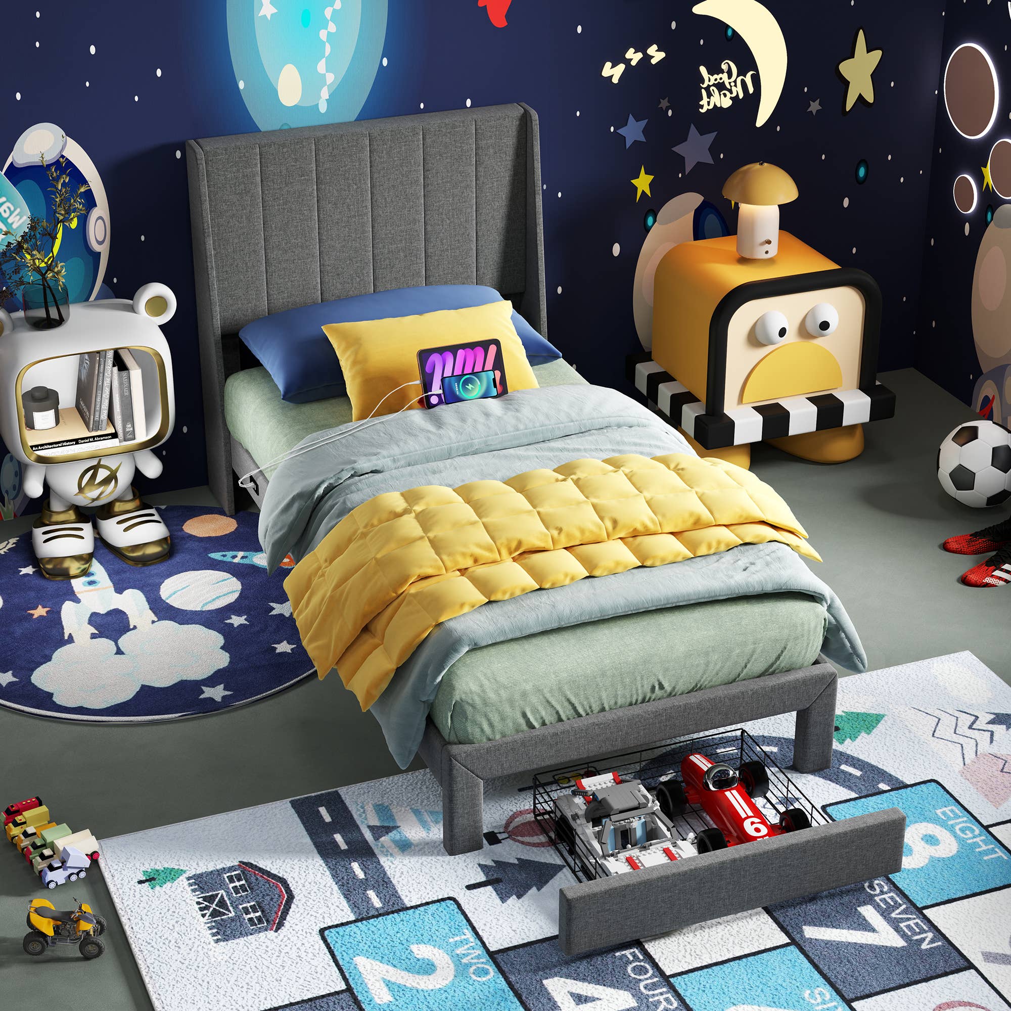 39F Inc. - Wholesale Bed - Upholstered Bed with Drawers, USB Port– Twin & Queen Sizes17