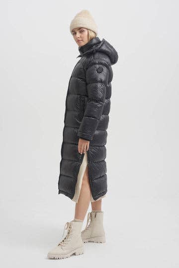Schwarz Isabella Maxi Daunenjacke für den Großhandel auf Faire3