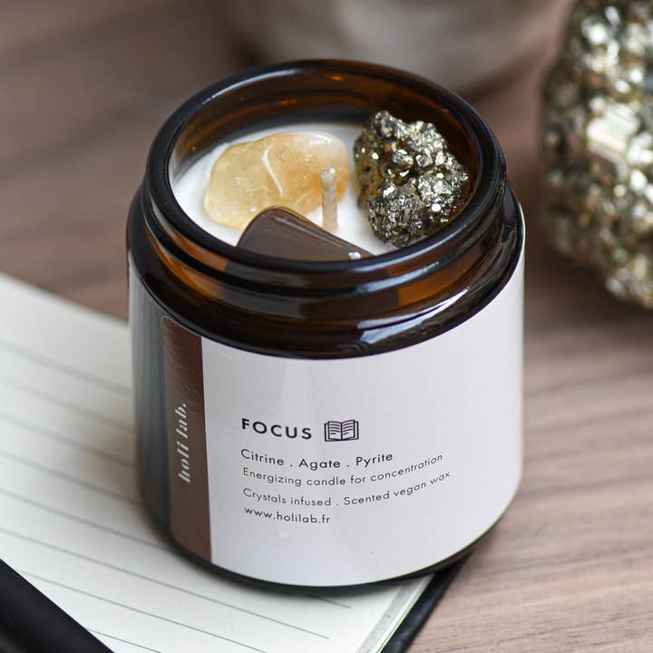 FOCUS - Intentional scented vegan energy candle for wholesale by holilab.