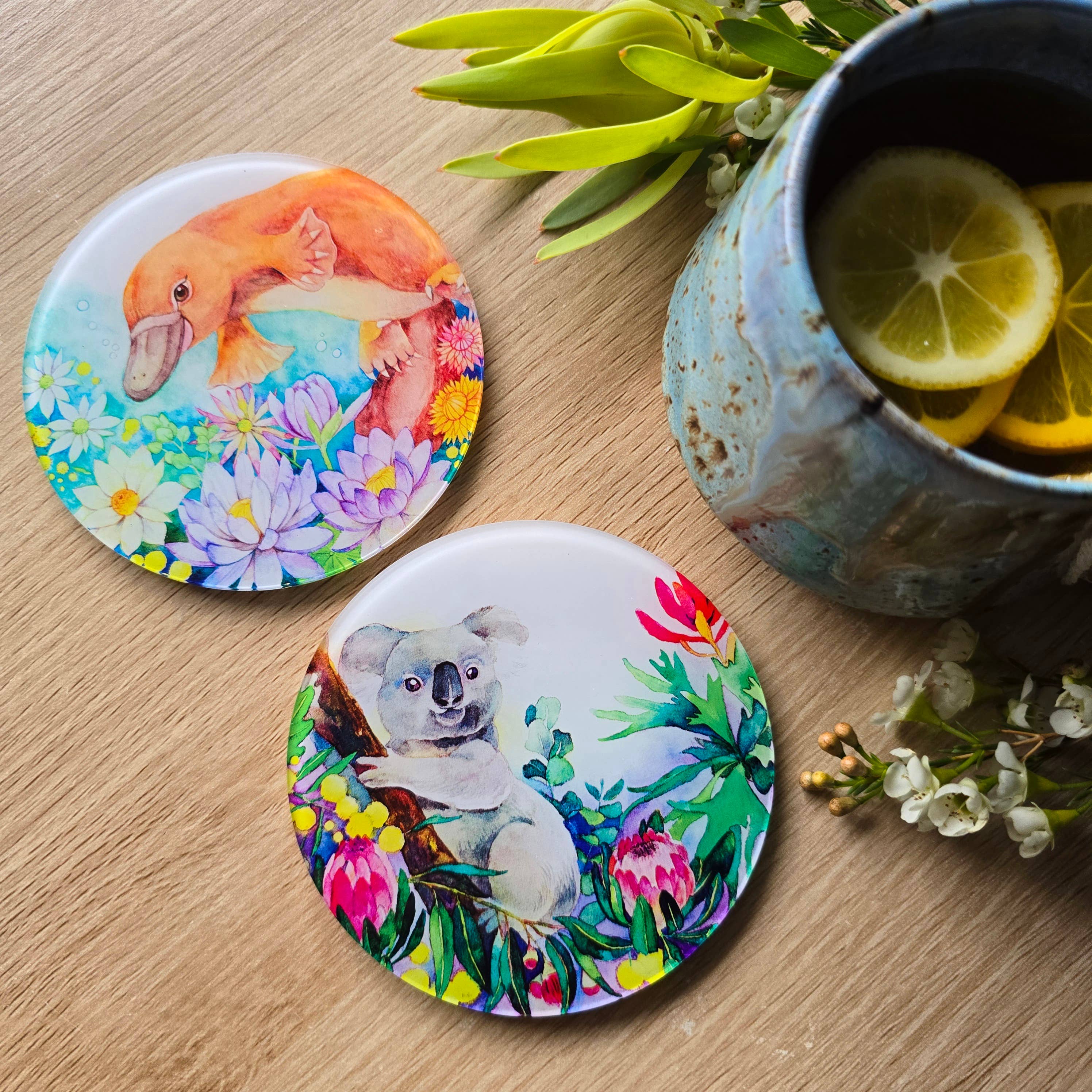 Watercolour By Cat - Wholesale Coasters - Australian Animal Art Coaster9