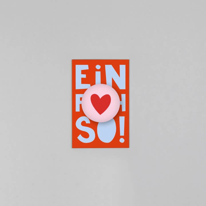 Mini set magnetico con cartolina Fred + cuore per la vendita all'ingrosso da parte di Kunst an Papier