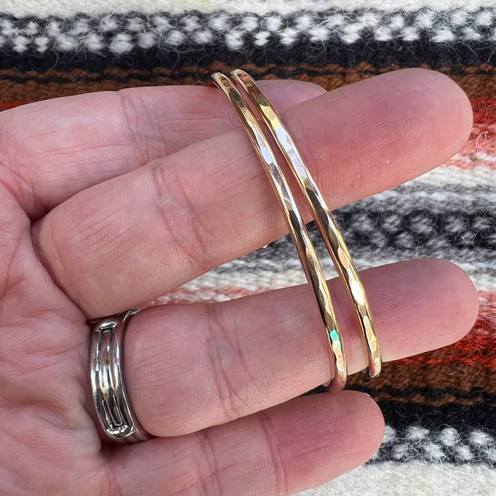 Desert Darlings Silver - Wholesale Bangle Bracelet - Gold Filled Hammered Bangles #172