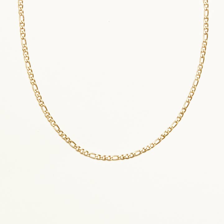 Gold Figaro Chain Necklace (2 styles) for wholesale by Shapes Studio