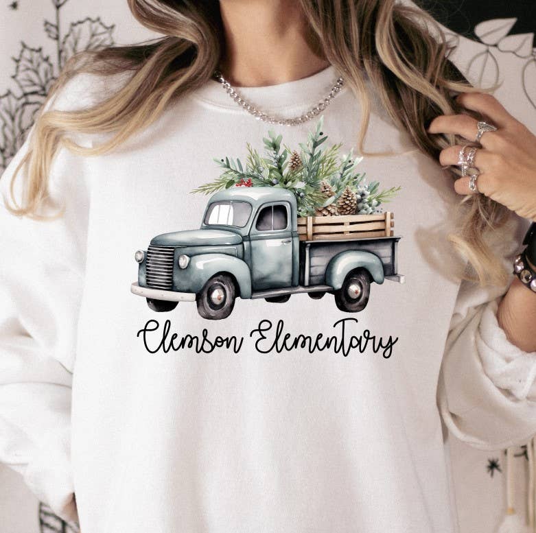 Ashton Grove Ltd Co - Wholesale Graphic Sweatshirt - Women's - Custom Holiday Vintage Truck Tee or Sweatshirt2