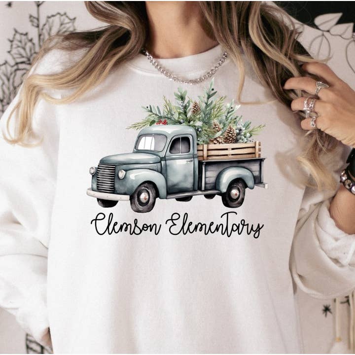 Ashton Grove Ltd Co - Wholesale Graphic Sweatshirt - Women's - Custom Holiday Vintage Truck Tee or Sweatshirt2