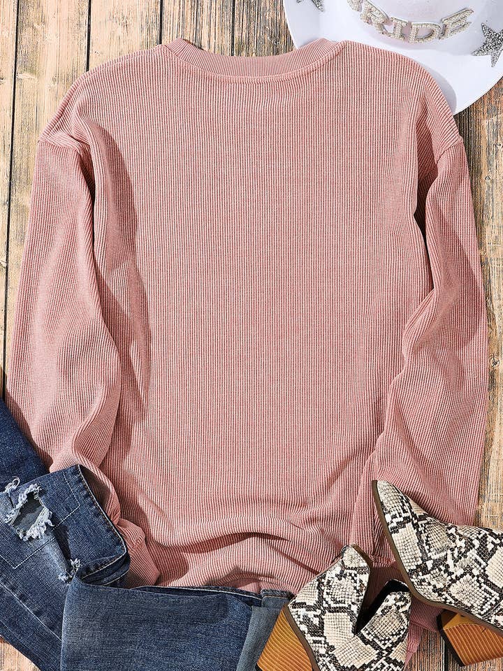 Suhkasana – wholesale Sweatshirt – Women's – Customizable Solid Ribbed Knit Round Neck Casual PulloverSweatshirt16