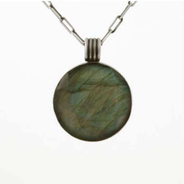 Jane Diaz NY - Wholesale Pendant/Charm Necklace - Round Faceted Pendant Necklace