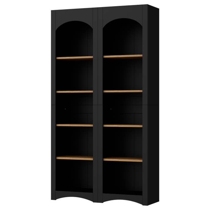 HOMYCASA DESIGN INC - Vente Bibliothèques - Ensemble de 2 bibliothèques à 5 niveaux de style rustique avec étagères réglables16