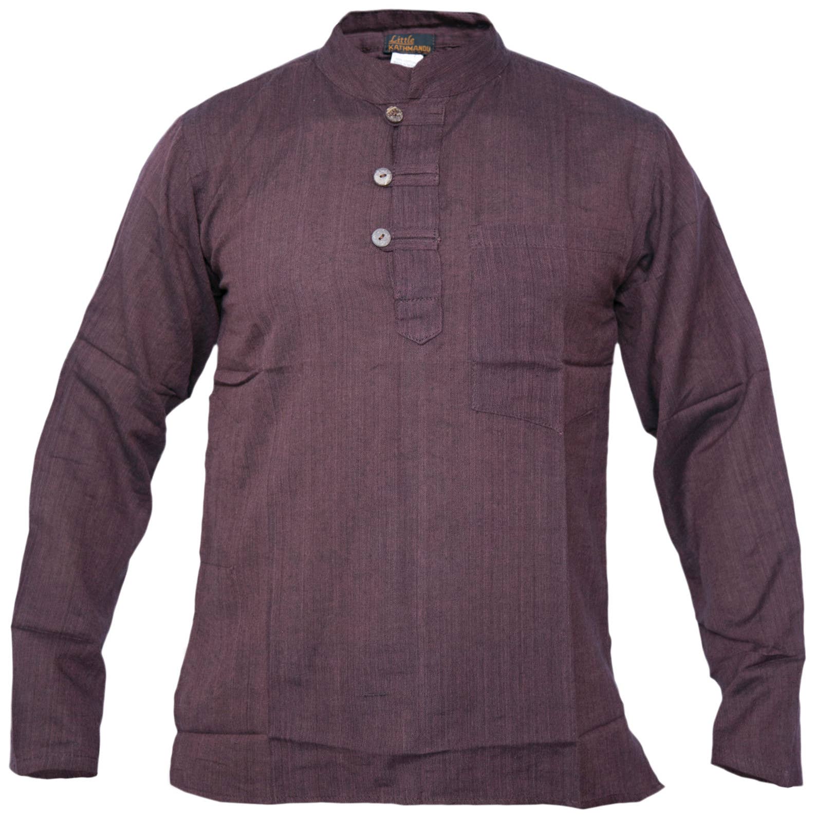 Gheri – wholesale Shirt – Unisex – Plain Cotton Lightweight Long Sleeve Grandad Shirt3