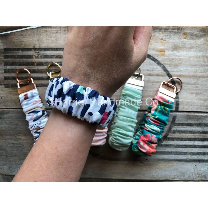 Harriet Handmade Co. - Wholesale Keychain - Women's - 190+ Patterns, Cotton Scrunchie Wristlet Keychain / Key Fob 2