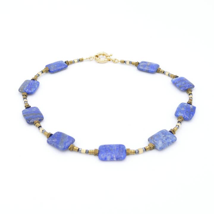 Daia Lapis Lazuli Bronze Necklace for wholesale by Cátia Levy Designer