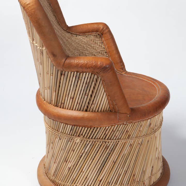 Intertrade s.a - Wholesale Chair - Wicker and leather chair/armchair for indoor terrace or living room1