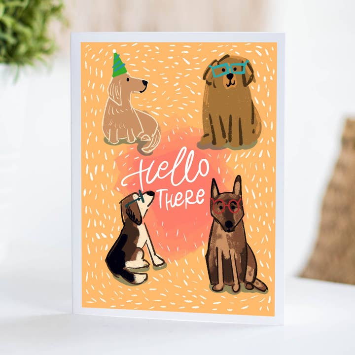 Dog Greeting Card | Hello There | Blank Card | Thank You for wholesale by Fable & Sage