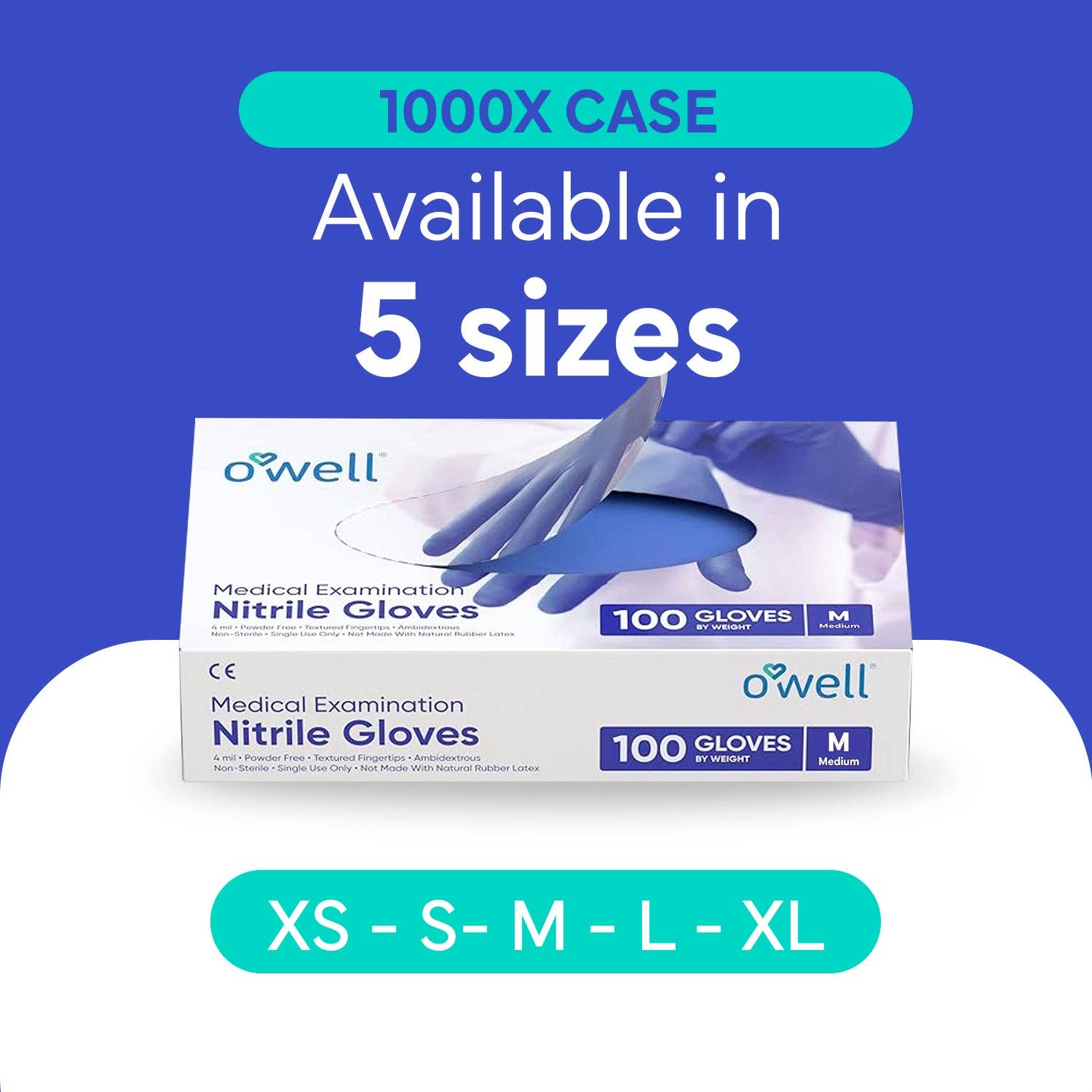 OWELL LLC - Wholesale Cleaning Gloves - OWELL Blue Medical Exam Nitrile Disposable Gloves -100 Count6