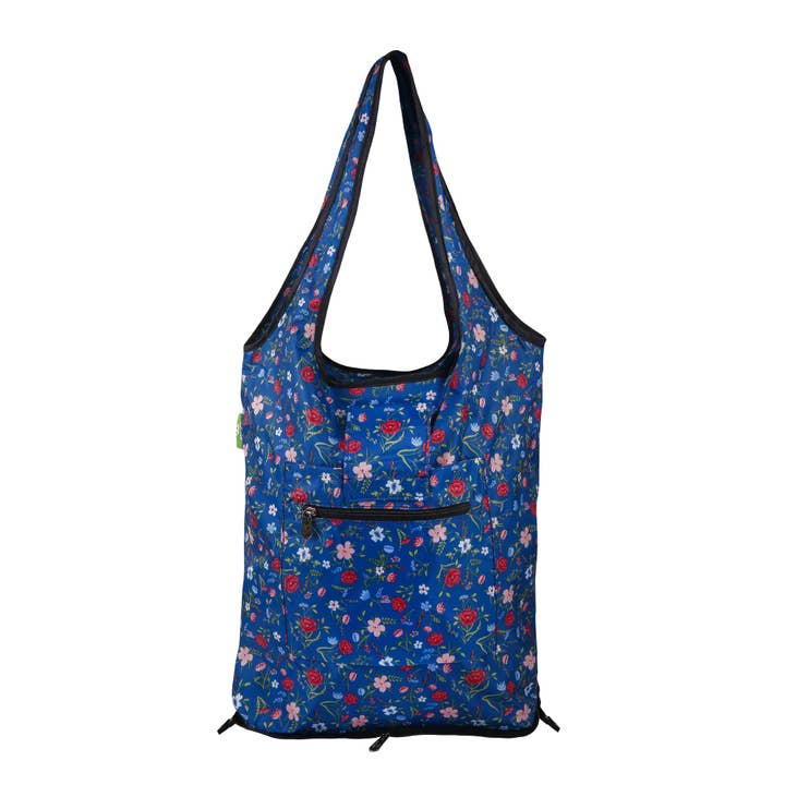 AW61NY - Eco Chic Collapsible Shopping Trolley Replacement Bag Floral Navy (Pack of 2) for wholesale by Eco Chic