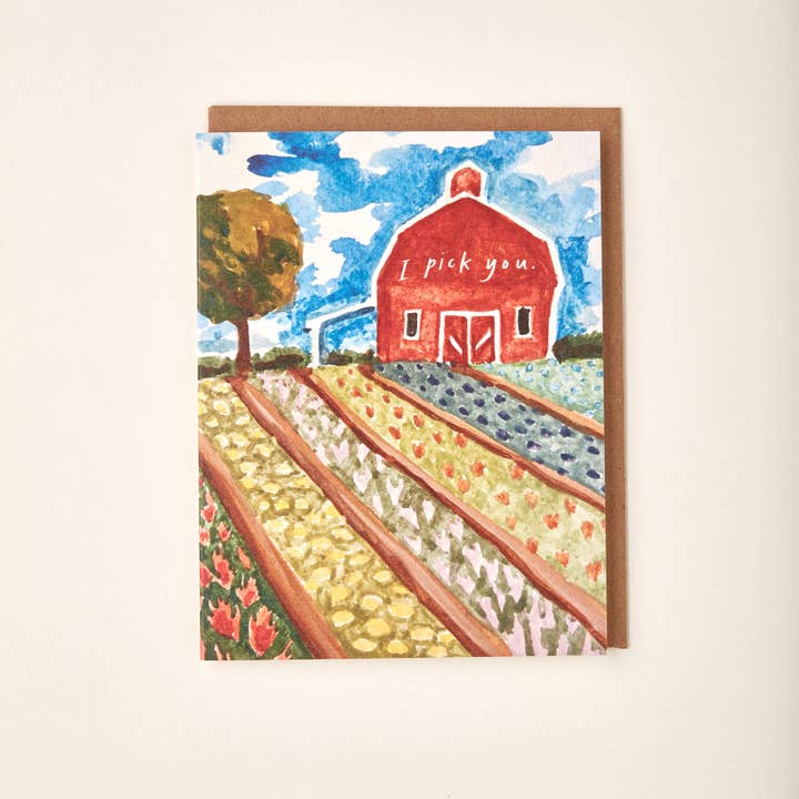 Little Salt Wagon - Wholesale Love Card - I Pick You Barn Garden Farm Homestead Card