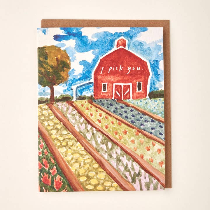Little Salt Wagon - Wholesale Love Card - I Pick You Barn Garden Farm Homestead Card0