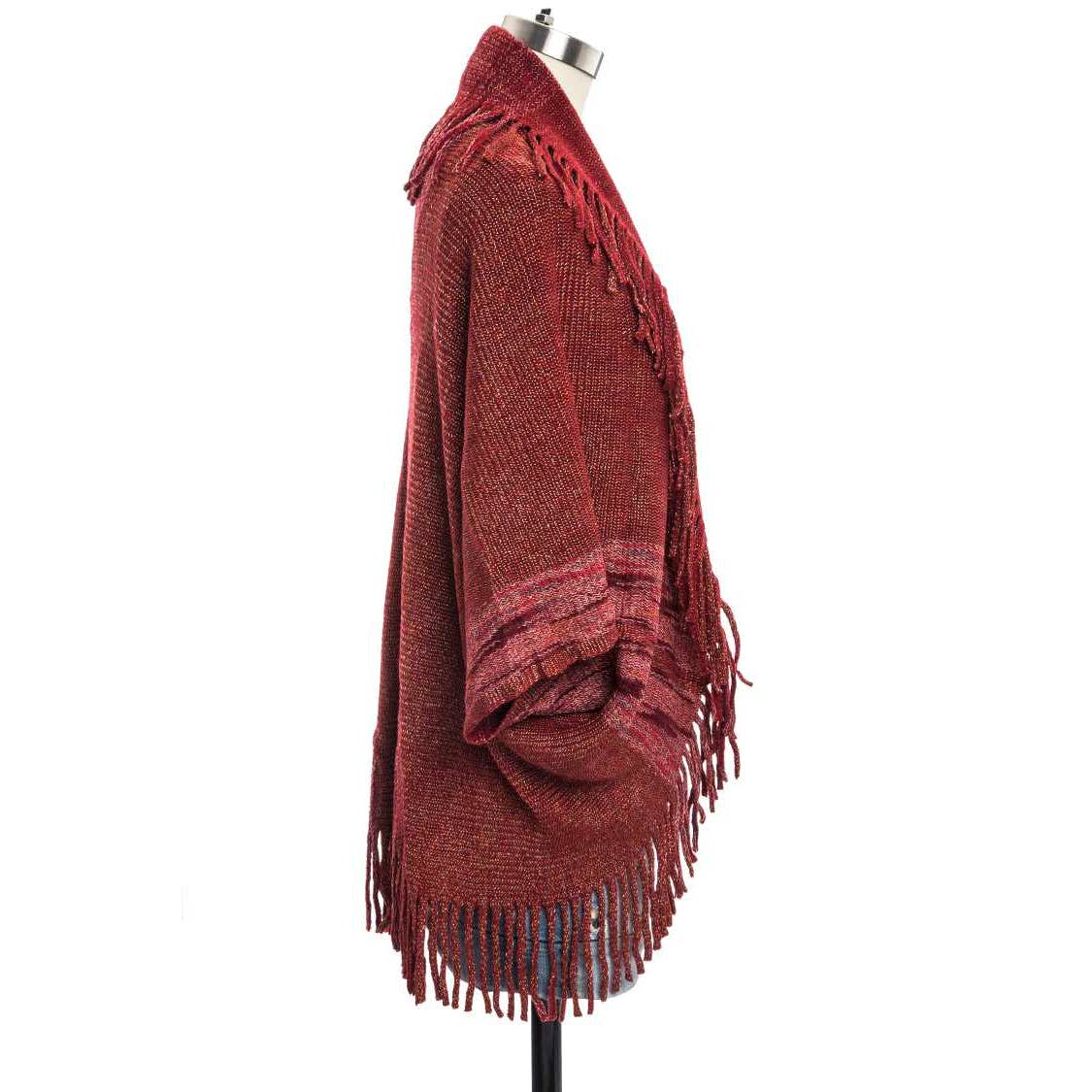 Artini Accessories - Wholesale Cardigan - Women's - Fringe Lapel Collar Knit Cardigan2