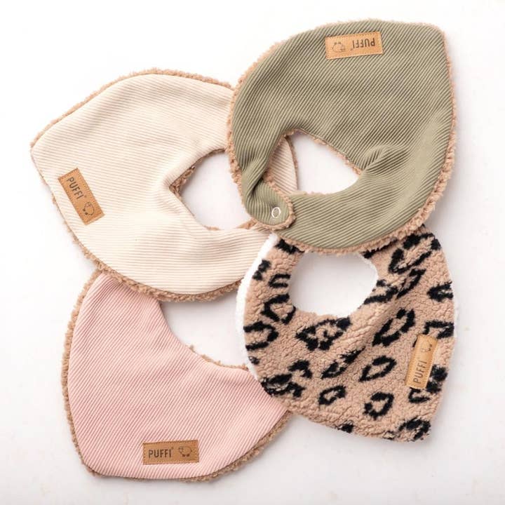 PUFFI - Wholesale Bib - Baby - Slinček kosmaten - Rutica OLIVNO ZELENA1