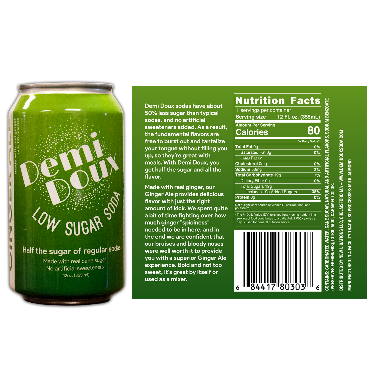 Demi Doux Low Sugar Soda - Wholesale Soda/Carbonated Drink - Ginger Ale1