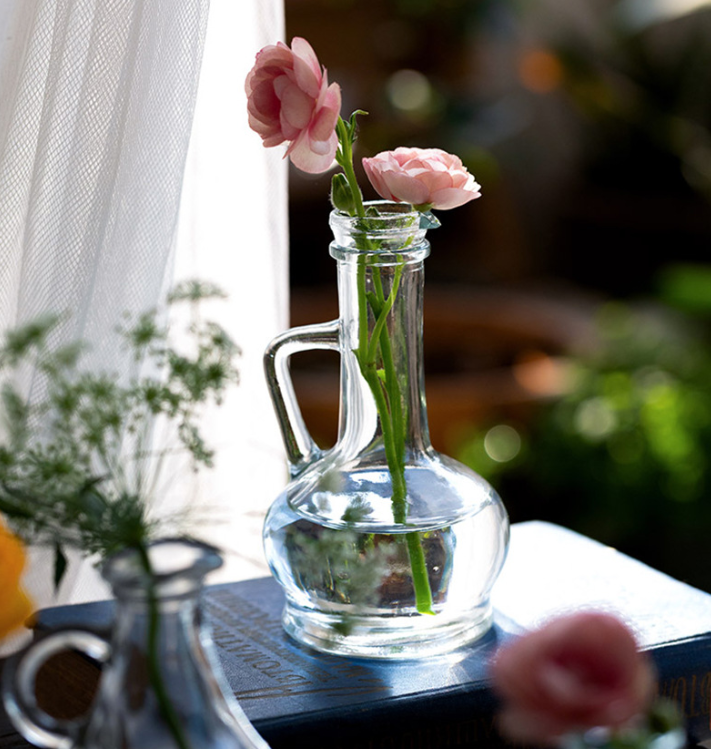 Sweet Home Deco - Wholesale Vase - Glass Bud Vase with Handle,  Mini Glass Flower Pot, Clear9