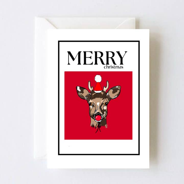 Merry Christmas - Reindeer Christmas Card for wholesale by STETCH